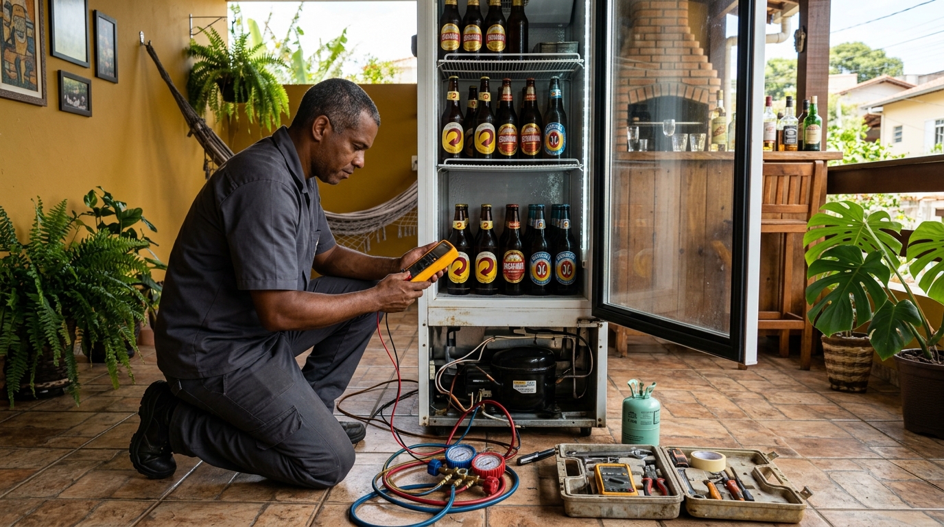 Manutenção da placa eletrônica de cervejeira em São José do Rio Preto‑SP