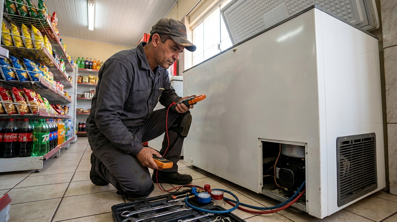 Reparo na placa eletrônica do freezer em São José do Rio Preto‑SP